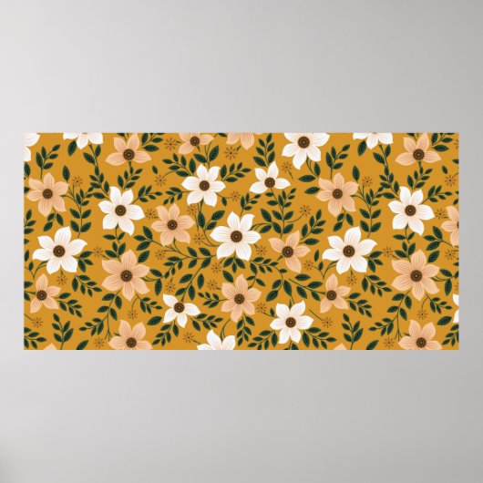 Poster motif de fleurs traditionnelles sur muster (Devant)