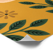 Poster motif de fleurs traditionnelles sur muster (Coin)