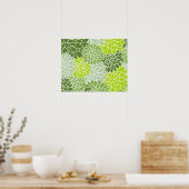 Poster Motif de fleurs vertes (Cuisine)