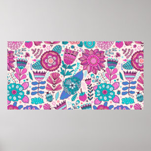 Poster motif de fleurs vintage. texture botanique transpa