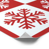 Poster Motif de flocon de neige rouge et blanc de Noël (Coin)