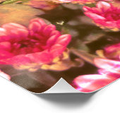 Poster Motif de floraison florale rose – Conception botan (Coin)
