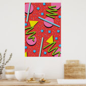 Poster motif de formes des années 90 (Cuisine)