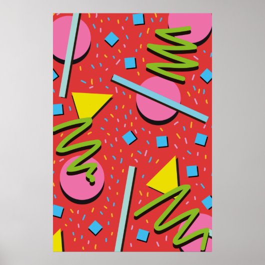 Poster motif de formes des années 90 (Devant)