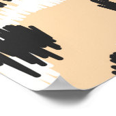 Poster Motif de fourrure de zèbre léopard gribouillé vint (Coin)