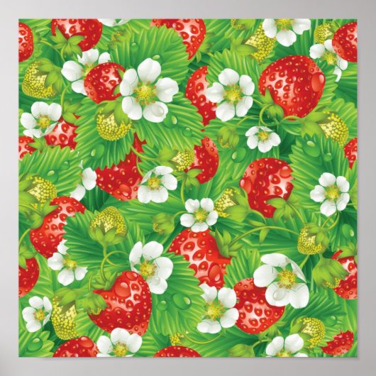 Poster Motif de fraises (Devant)