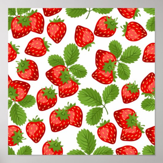 Poster Motif de fraises (Devant)