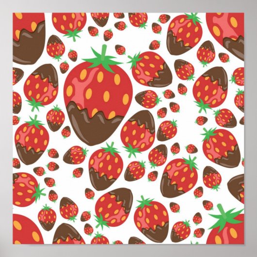 Poster Motif de fraises (Devant)