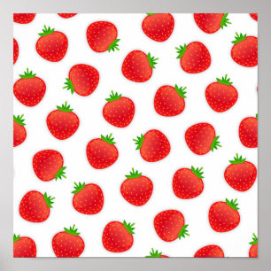 Poster Motif de fraises