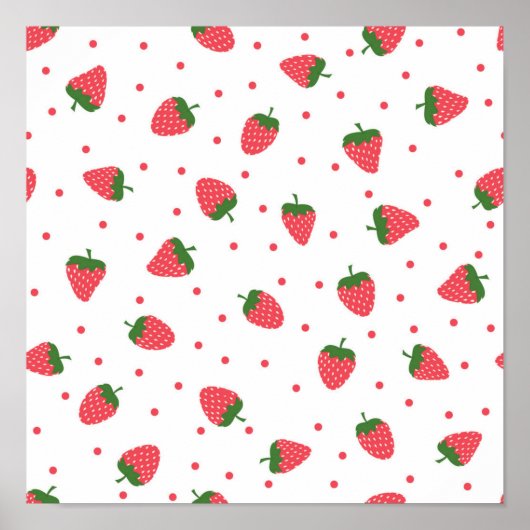 Poster Motif de fraises (Devant)