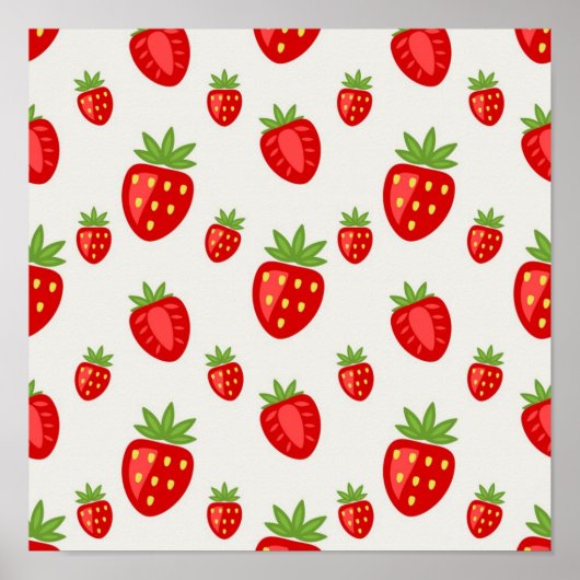 Poster Motif de fraises (Devant)