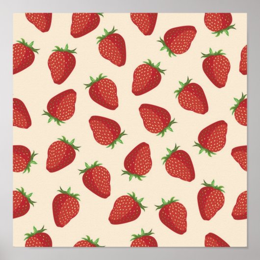Poster Motif de fraises (Devant)