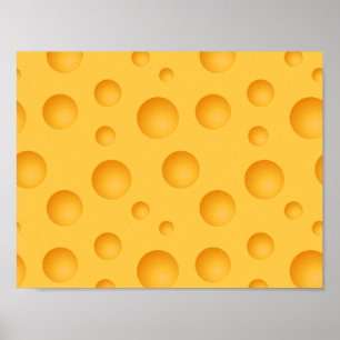 Poster Motif de fromage jaune