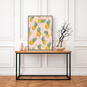 Poster Motif de fruit tropical Fête de l'ananas