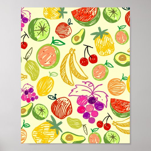Poster Motif de fruits (Devant)