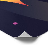 Poster Motif de fusées spatiales rétro. (Coin)