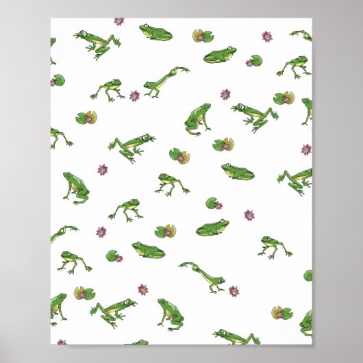 Poster Motif de grenouille verte (Devant)