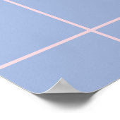 Poster Motif de grille bleu clair et rose (Coin)