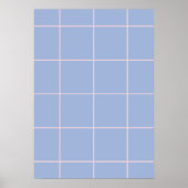 Poster Motif de grille bleu clair et rose (Devant)