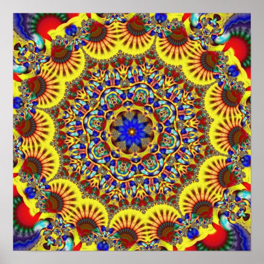 Poster Motif de kaléidoscope coloré (Devant)