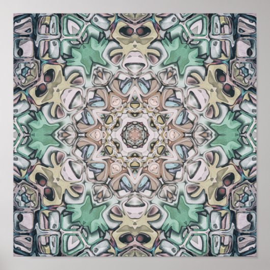 Poster Motif de kaléidoscope complexe (Devant)