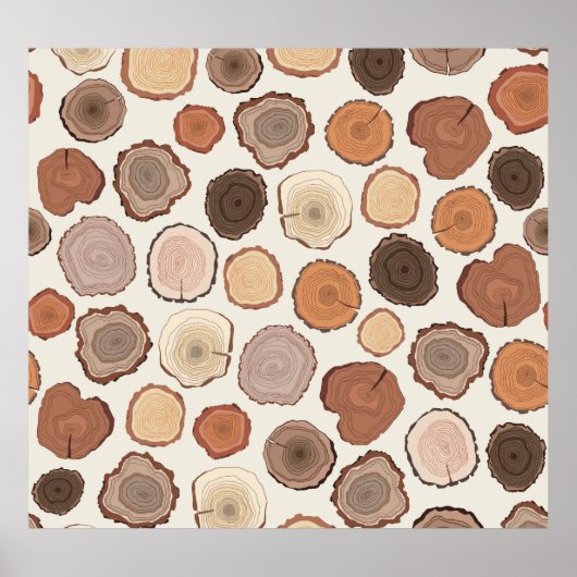 Poster Motif de la forêt des anneaux d'arbre (Devant)