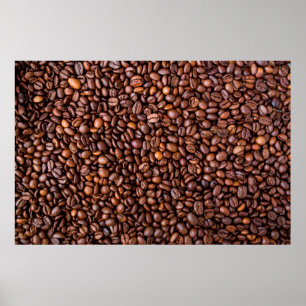 Poster Motif de la texture alimentaire des fèves de café