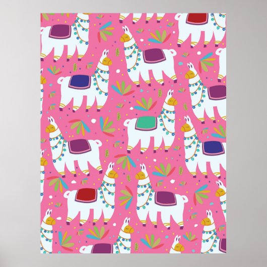 Poster Motif de lama mignon (Devant)