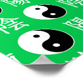 Poster Motif de l'Arrière - plan vert chinois Yinyang (Coin)