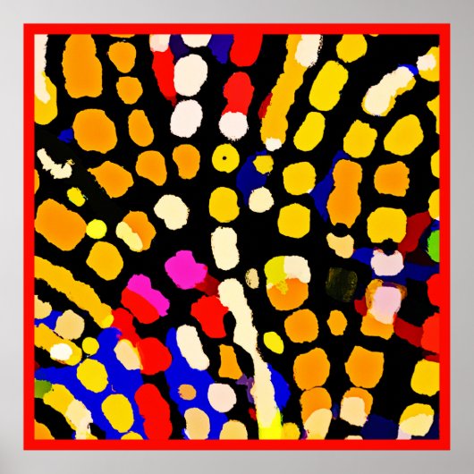 Poster Motif de lecture couleur expressif (Devant)
