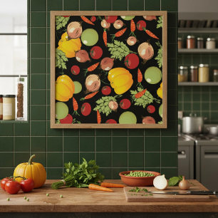 Poster Motif de légumes