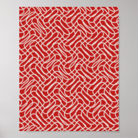 Motif De Ligne Abstraite Rouge Et Crème