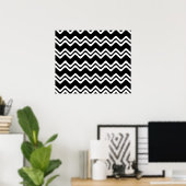 Poster Motif de ligne double couleur Zig Zag (Bureau à domicile)