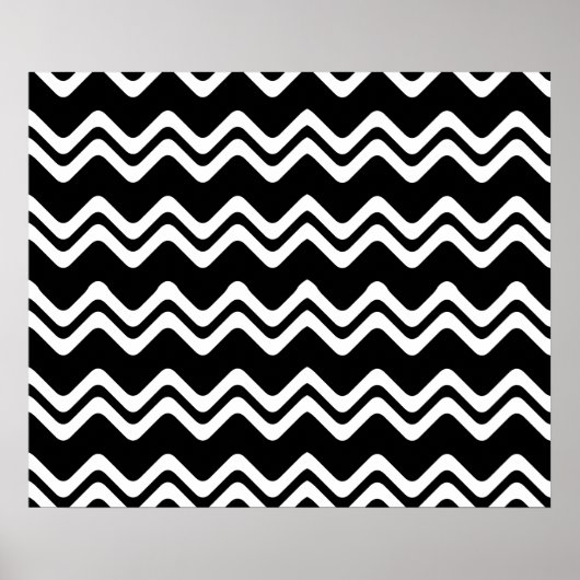 Poster Motif de ligne double couleur Zig Zag (Devant)