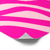 Poster Motif de lignes rétro roses chaudes (Coin)