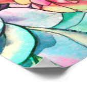 Poster Motif de l'illustration de l'aquarelle succulente (Coin)