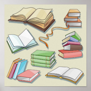 Poster Motif de livre