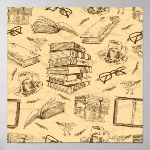 Poster Motif de livre
