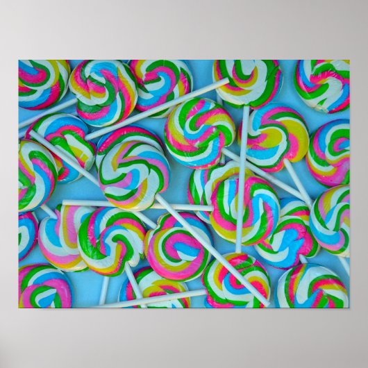 Poster Motif de lollipops colorés (Devant)