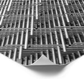 Poster Motif de maillage industriel de la grille d'acier (Coin)