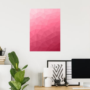Poster Motif de maille géométrique à dégradé de rose clai