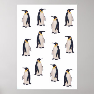 Poster Motif de manchots mignons
