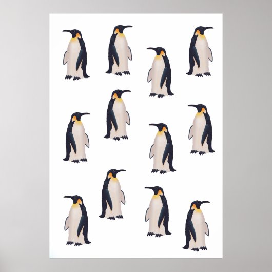 Poster Motif de manchots mignons (Devant)