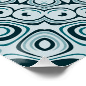 Poster Motif de mandala bleu orageux et gris (Coin)