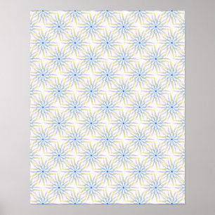 Poster Motif de mandala coloré en explosion d'étoiles