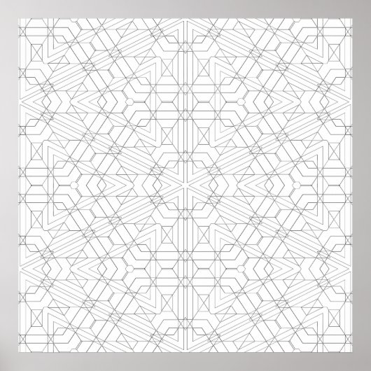 Poster Motif de mandala de grille angulaire complexe à co (Devant)
