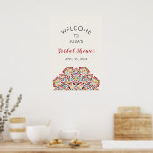 Poster Motif de mandala géométrique classique pour douche (Cuisine)