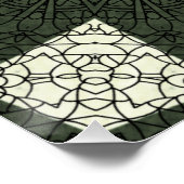 Poster Motif de mandala géométrique sarcelle et vert (Coin)