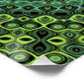 Poster Motif de mandala kaléidoscope vert et sarcelle (Coin)