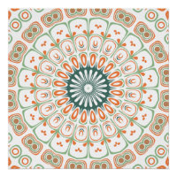 Motif de mandala moderne orange et vert